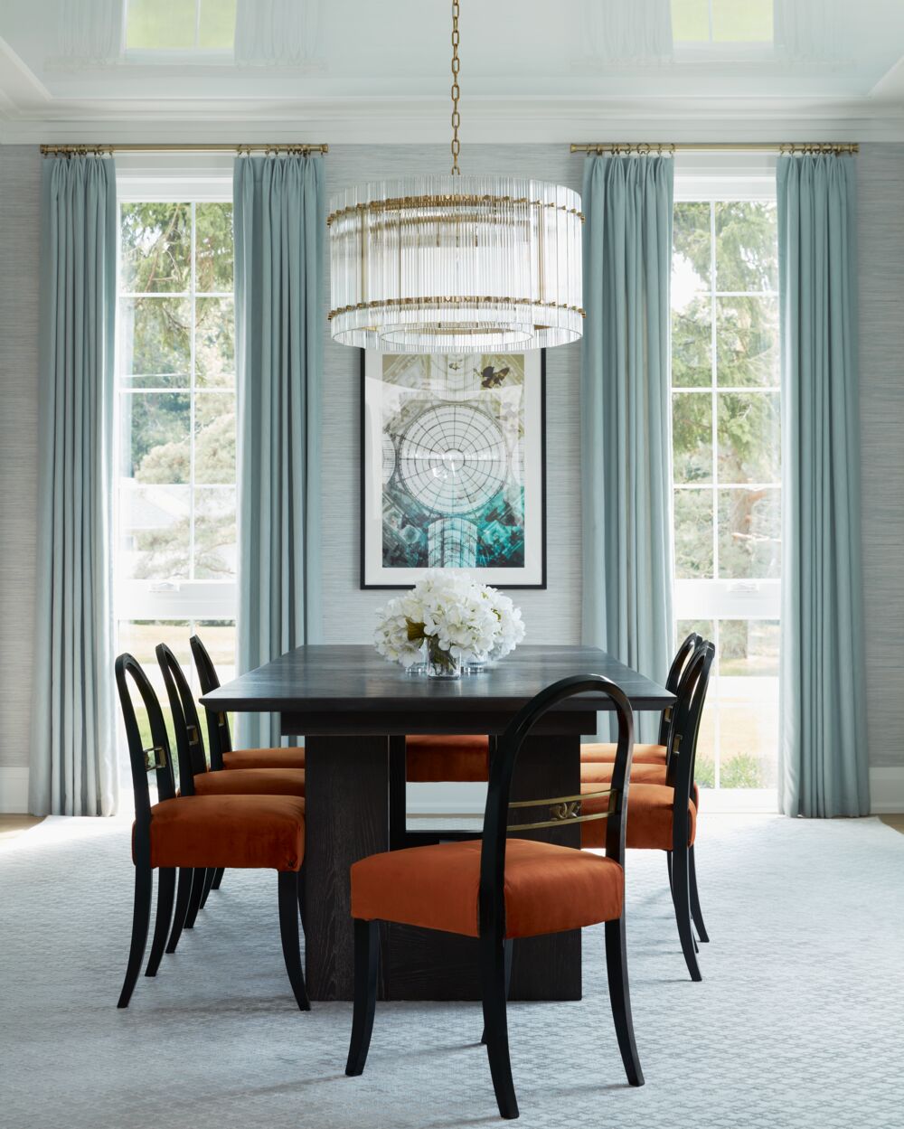 Dining room design tips GlucksteinElements Faux Grasscloth wallpaper
