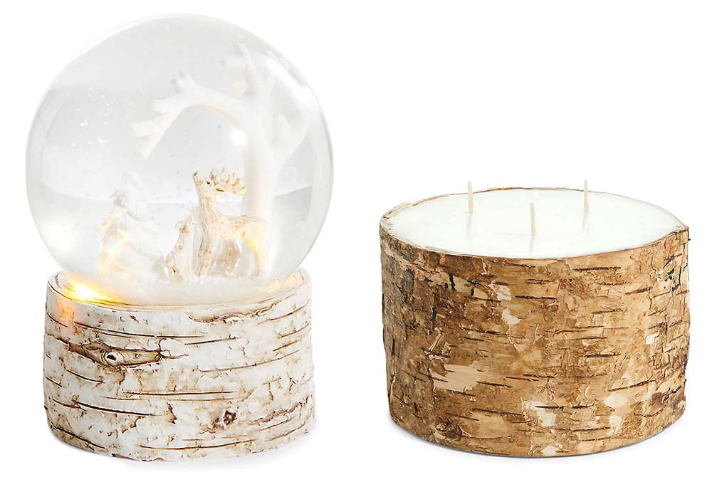 GlucksteinHome holiday globe and birch candle