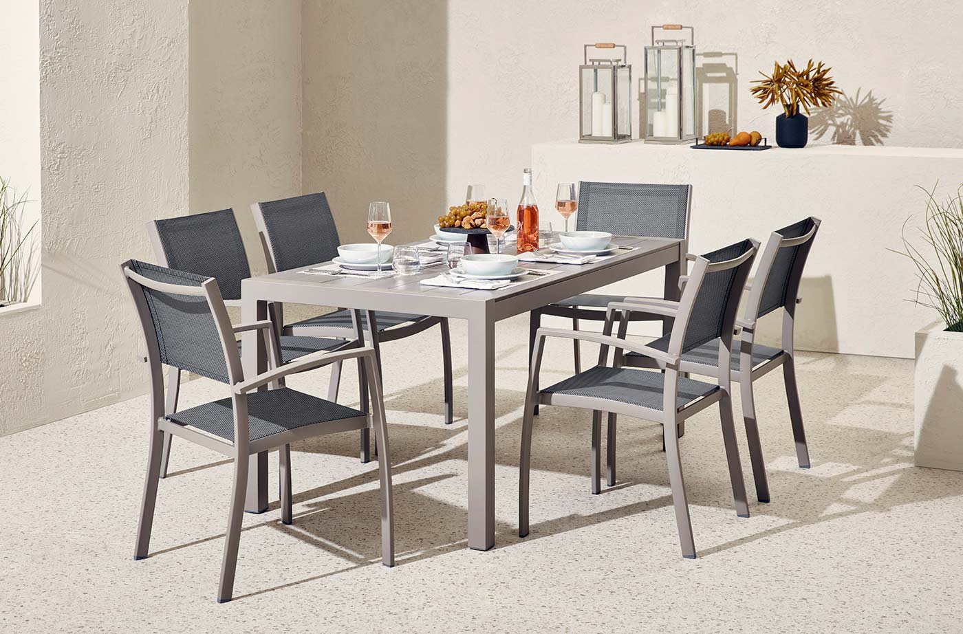 GlucksteinHome Outdoor | Antibes 7 Piece Dining Set