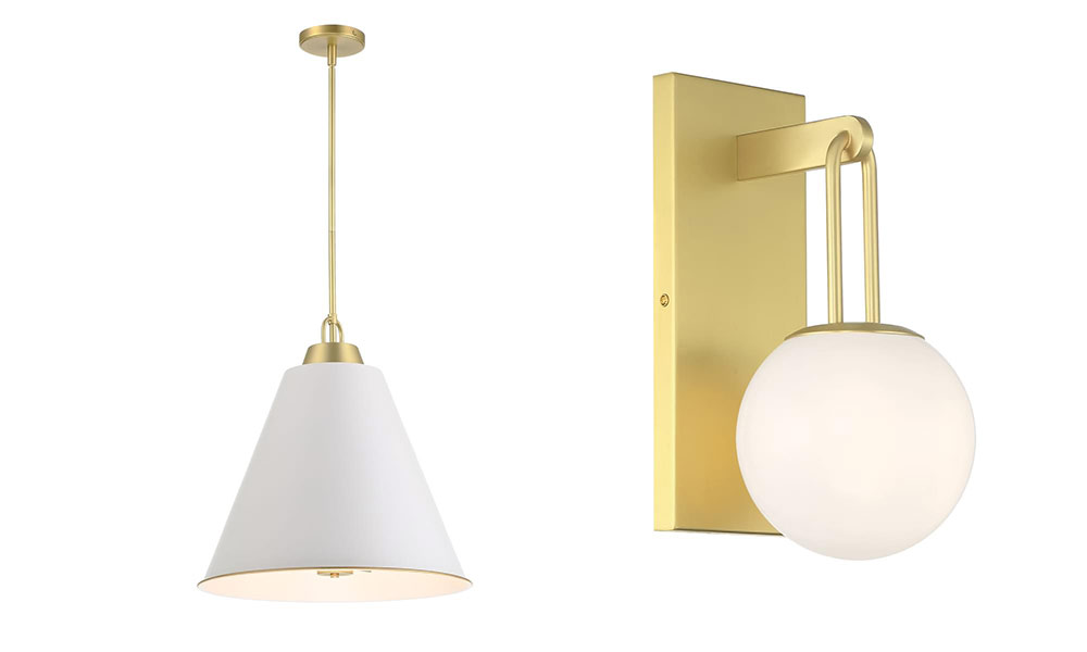 Brushed brass lighting