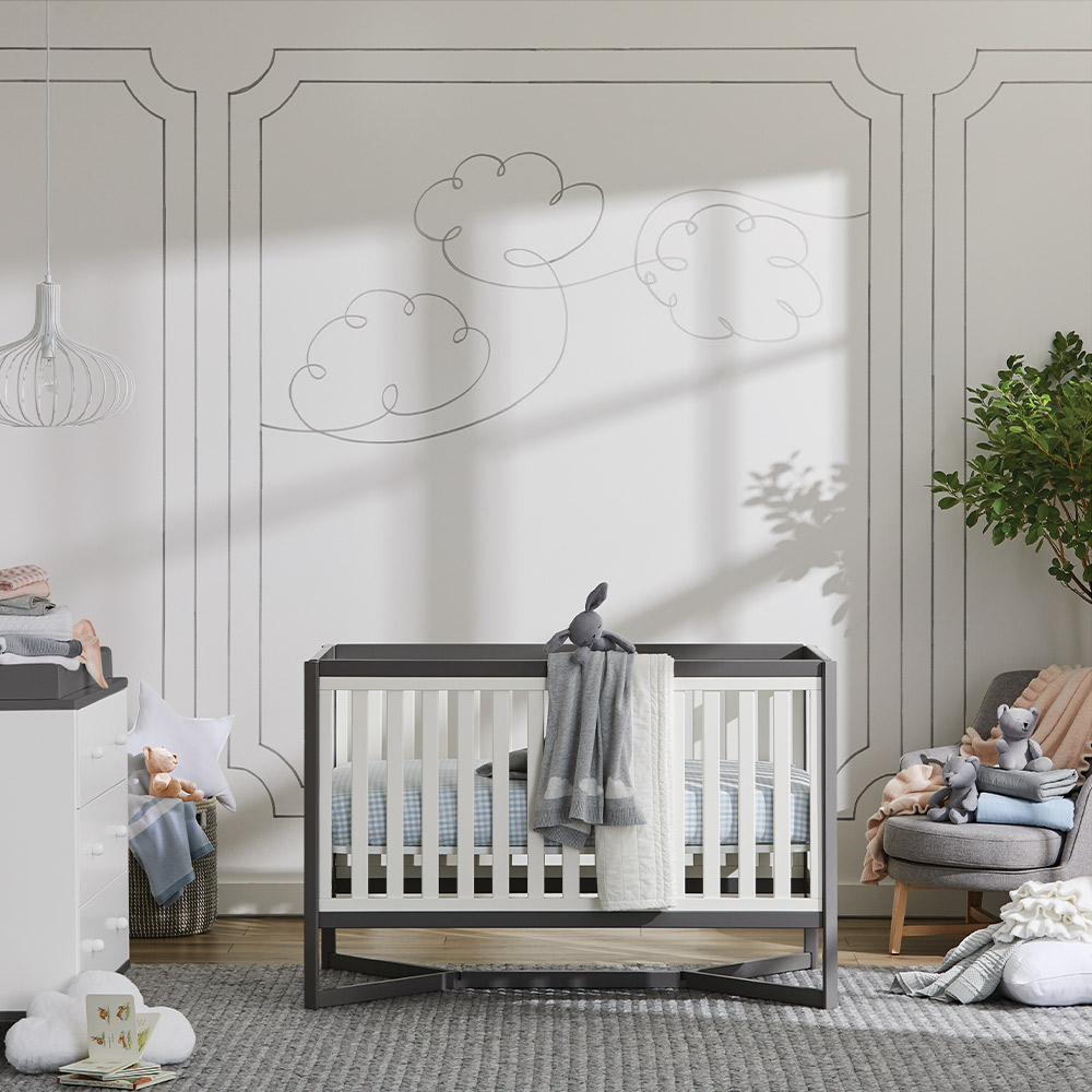 Littles by GlucksteinHome calm nursery design