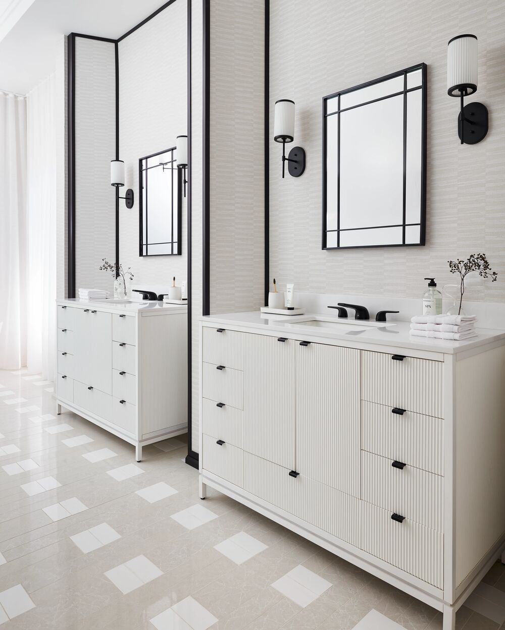 Black metal bathroom accents GlucksteinElements vanity