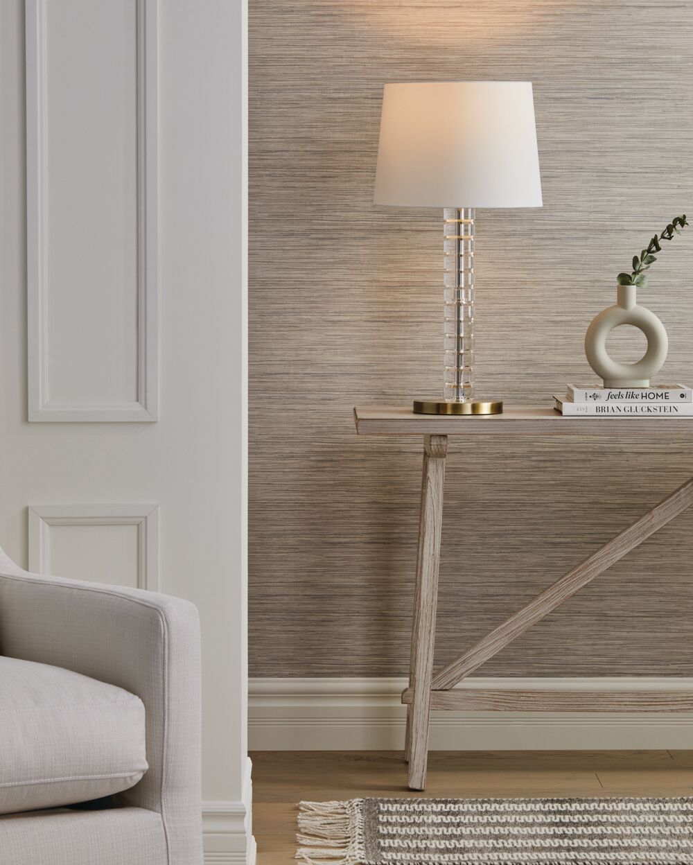 GlucksteinElements Carmen table lamp Grasscloth wallpaper