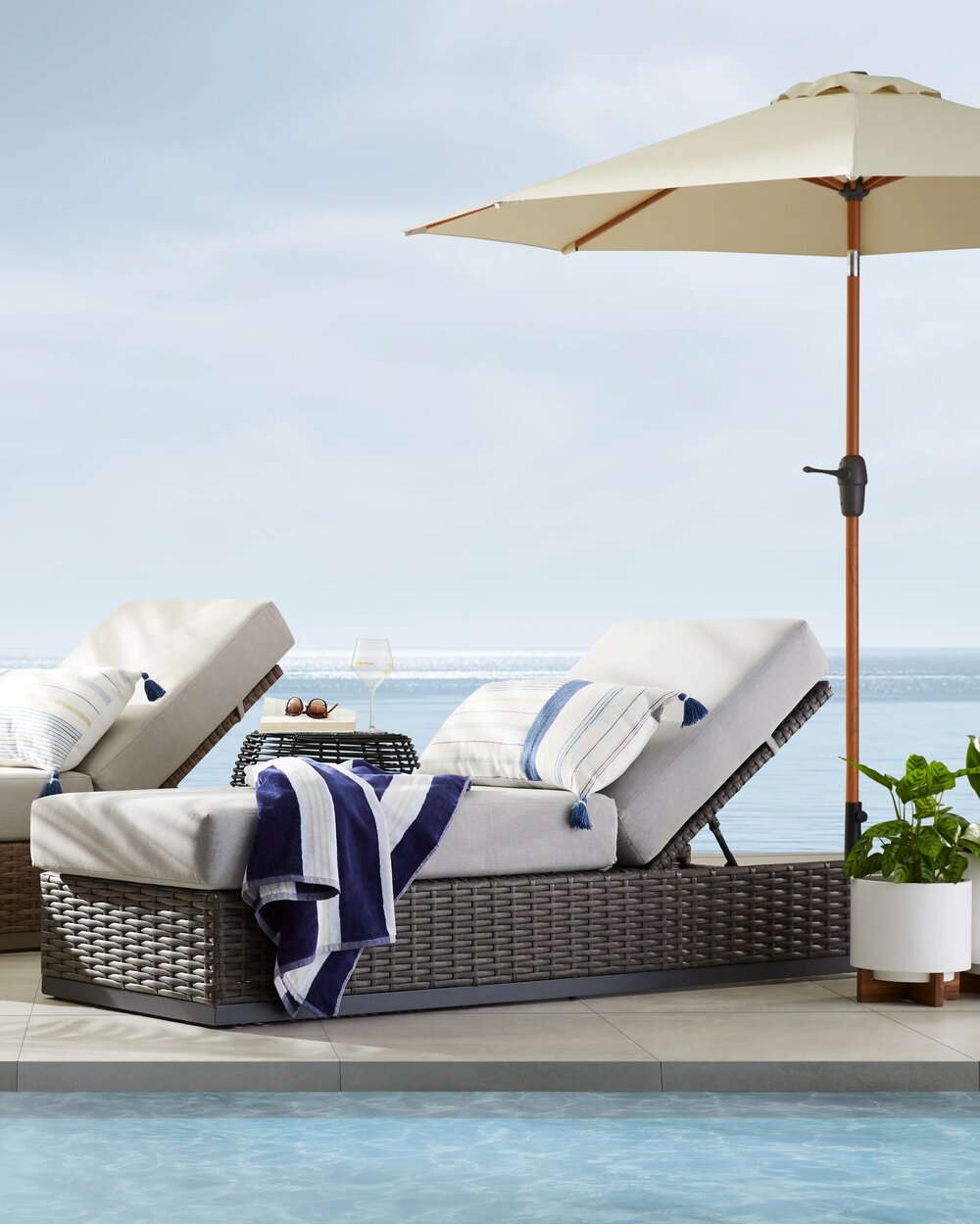Use your patio all day GlucksteinHome Sedona loungers 