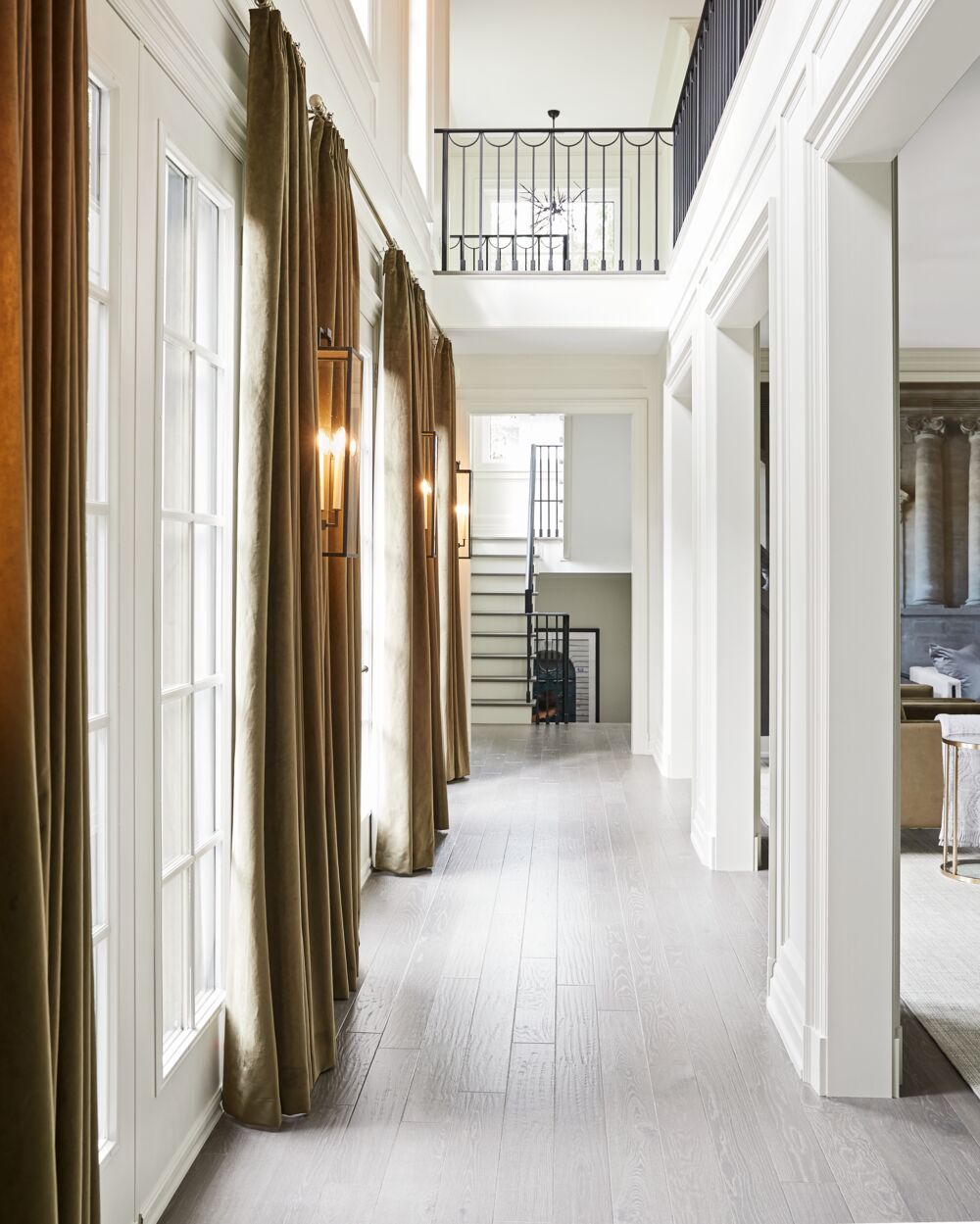 Earthy hued hallway design