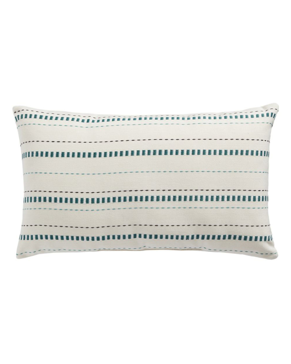 GlucksteinHome Woven Dash outdoor patio cushion