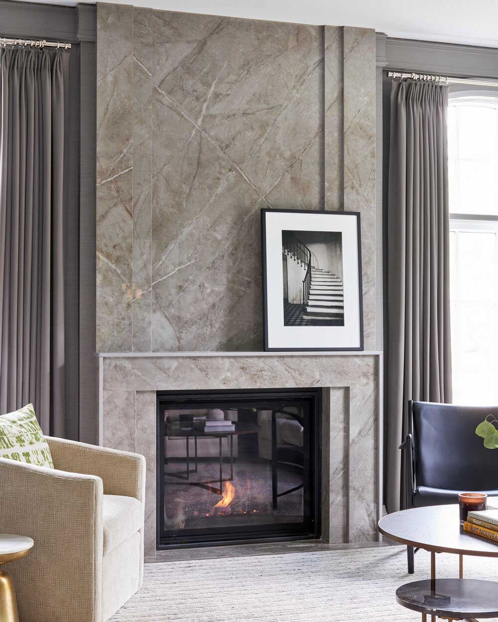 Moody fireplace design GluckstienHome