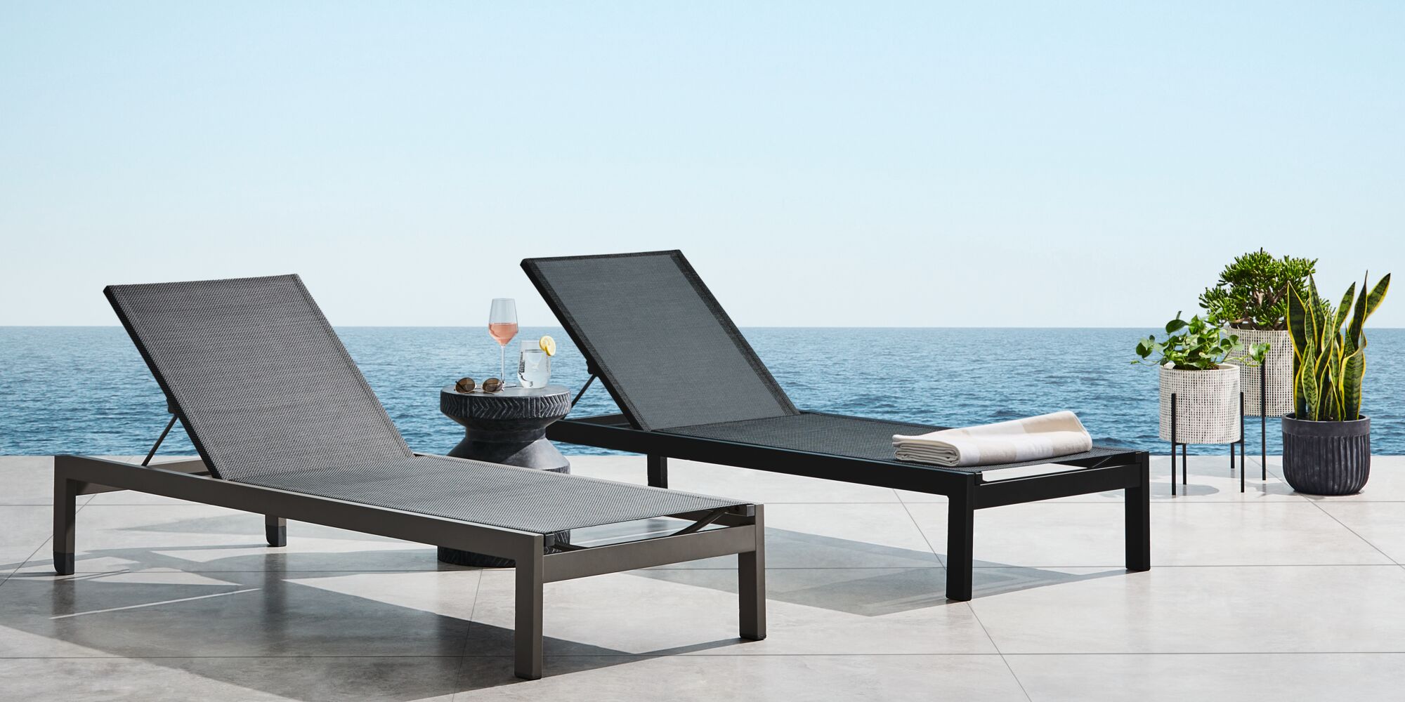 GlucksteinHome Antibes outdoor loungers